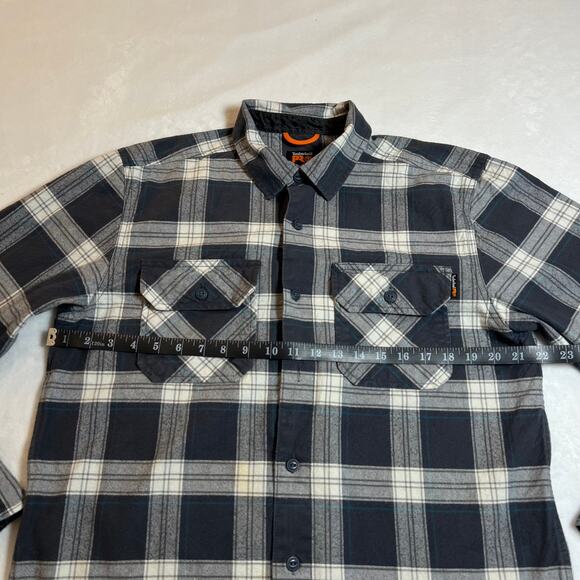 Timberland Pro Men's Plaid Flannel Button Up Shirt Size Medium Workwear Casual - Picture 7 of 10
